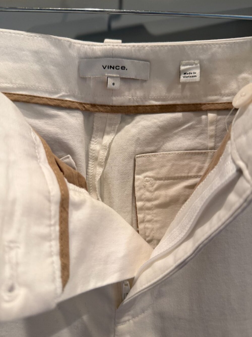 Lightly Worn Vince Coin Pocket Chino Pants – Size 8 in Optic White / Off-White - Picture 4 of 7
